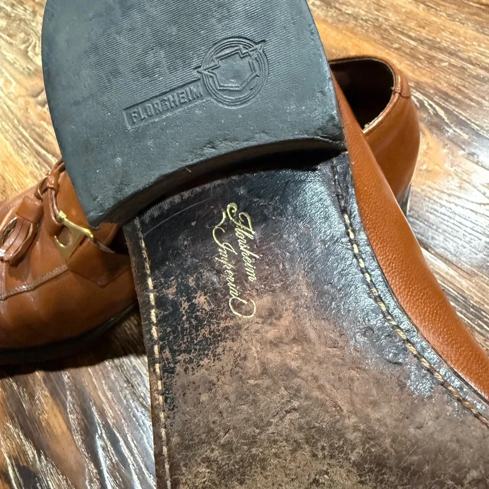Florsheim Imperial 10 D Tassel Loafers Mens Brown Leather Gold Bit 93055